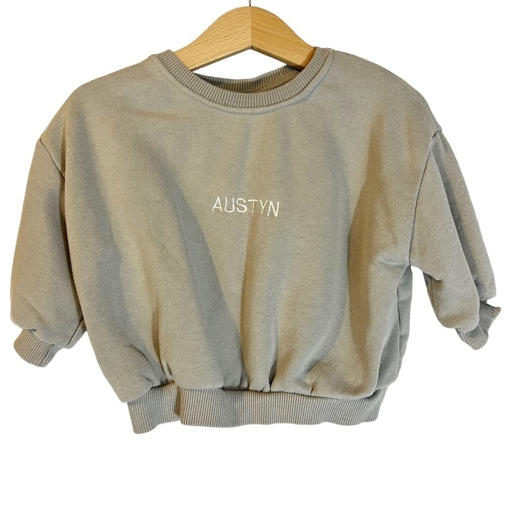 Zara Baby Austyn Gray Embroidered Sweatshirt